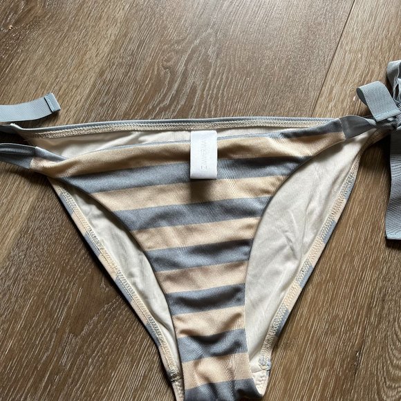 NWOT ZIMMERMANN Helm Striped Bandeau Bikini - Blue/Tan - AU3/US 8-10 - Picture 7 of 9